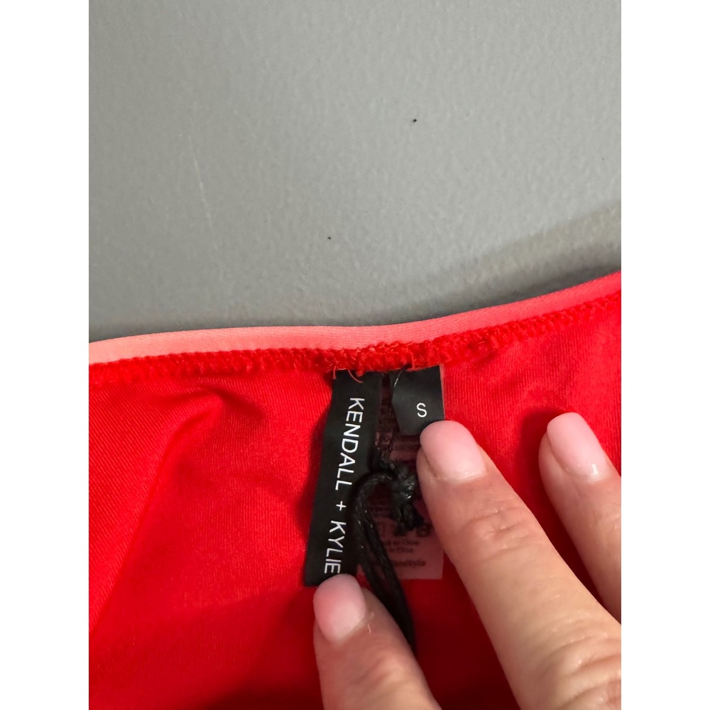 Kendall + Kylie‎ Ombre Red High Cut Bikini Bottoms Size S MSRP $120 - Picture 7 of 10
